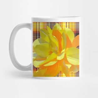 Yellow Flower on Plaid Mug